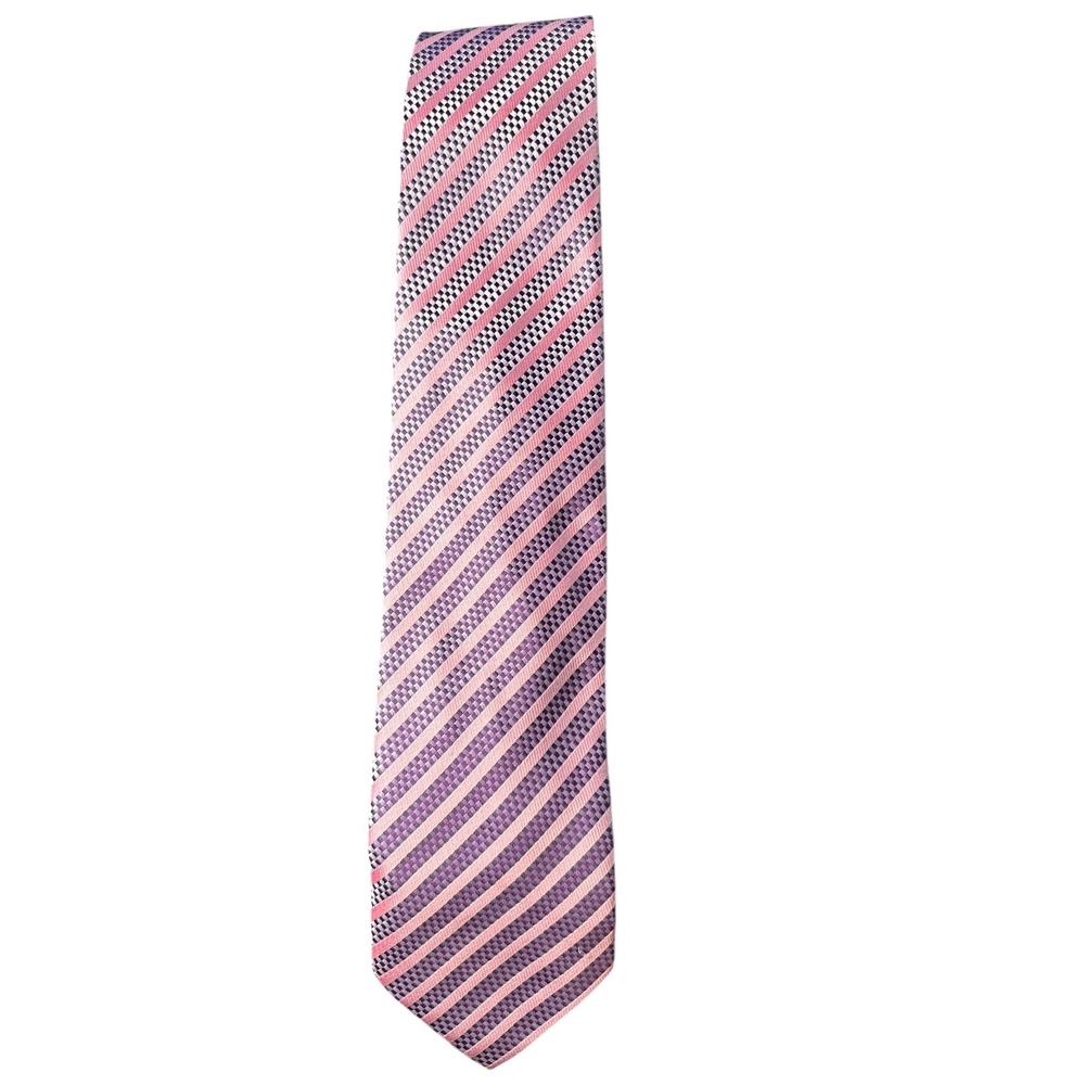 Pegasus‎ Striped Necktie Pink Purple Diagonal Pattern Business Handmade
